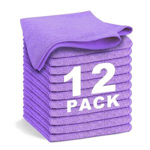 WEAWE-Microfibre-Cloth-premium-2100-Series-13x13-Ultra-Soft-Highly-Absorbent-cloths-Reusable-and-No-Fading-Lint-Free-Machine-Wash-Purple-Pack-of-12-0